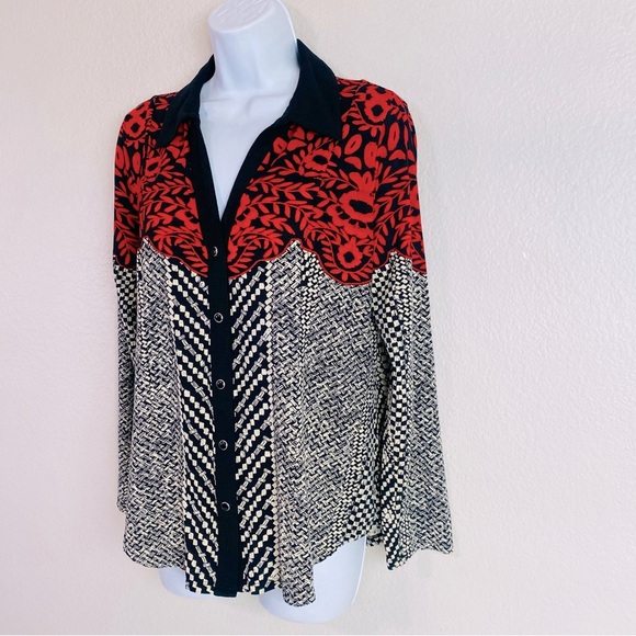 Soft Surroundings Calistoga Snap Front Shirt Size M - Picture 3 of 5